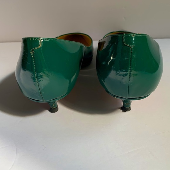 Jimmy Choo London Green Patent Leather Kitten Heels Size 40.5 - Picture 2 of 4